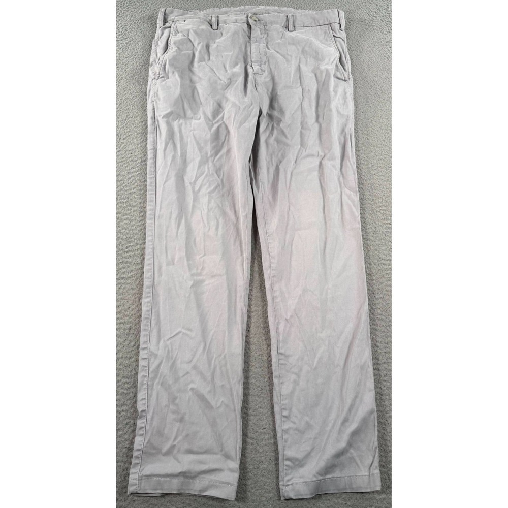 Lacoste Chino Pants Mens 36 (32x29) Gray Slim Fit Stretch Straight Casual Preppy